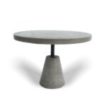Mod Gray Concrete and Black Metal Pedestal End Table