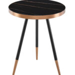 Stylish Black Ceramic and Rose Gold Side or End Table