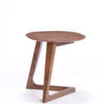 Mod Walnut Wood Asymmetric End Table