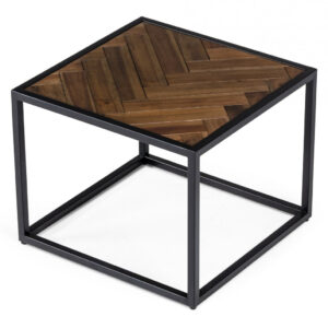 Modern Red X Shape Wooden Storage End Table
