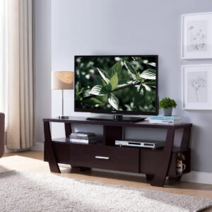 11.5" x 18" x 24" Cappuccino Hollow Core Particle Board  Accent Table