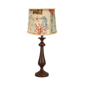 Black Candlestick Dandelion Shade Table Lamp