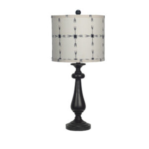 Black Candlestick Whimsical Dandelion Shade Table Lamp