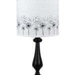 Black Candlestick Whimsical Dandelion Shade Table Lamp