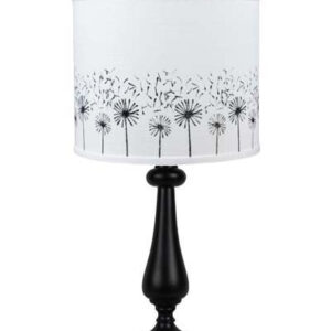 Black Candlestick Dandelion Shade Table Lamp
