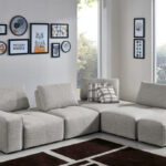 Mod Gray Fabric Chunky Modular Sectional Sofa
