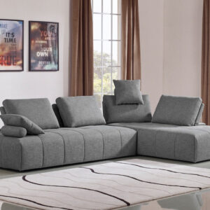 78' X 33' X 34' White Bonded Leather Reversible Sectional Sofa With 2 Pillows