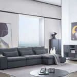 Modern Chic Gray Fabric Modular Sectional Sofa with Storage