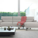 Contemporary Dove Gray Squared Edge Right Facing Sectional Sofa