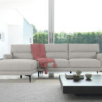 Contemporary Dove Gray Squared Edge Left Facing Sectional Sofa