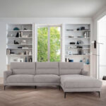 Contemporary Soft Gray Squared Edge Right Facing Sectional Sofa