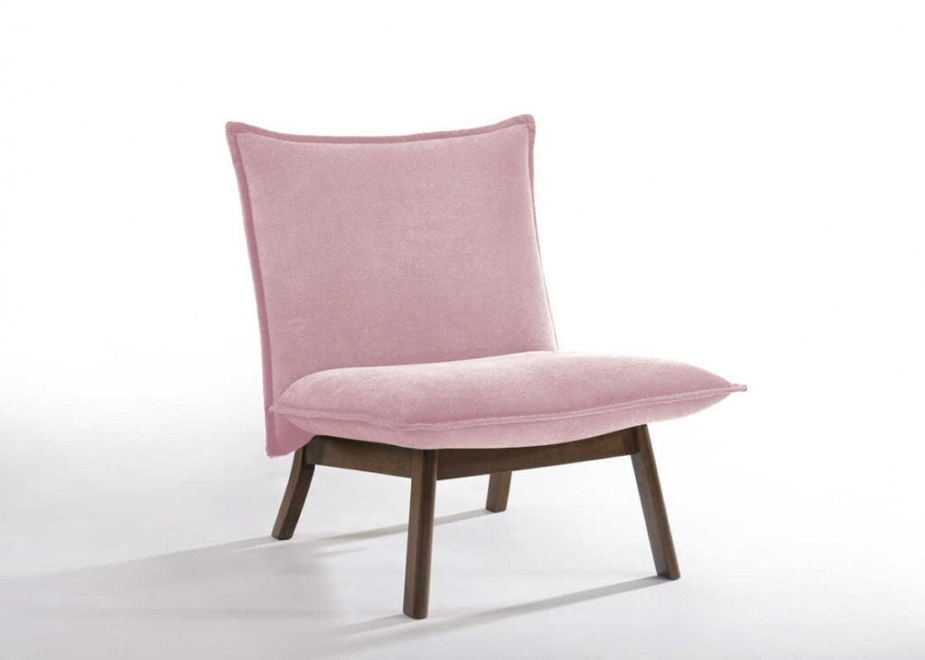 31″ Plush Pink Low Profile Armless Accent Chair
