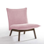 31″ Plush Pink Low Profile Armless Accent Chair