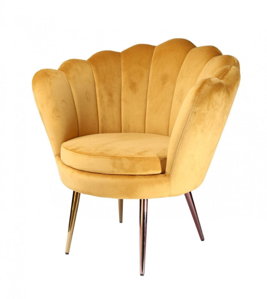 34″ Modern Golden Seashell Accent Chair