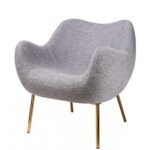 Plush Grey Linen Tear Resistant Fabric Accent Chair