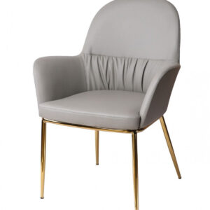 White and Black Faux Leather Metal Dining Chair
