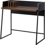 Contemporary Brown and Black Computer And Writing Desk