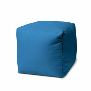 Black Hemp Textured Rectangle Pouf