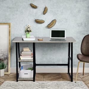 Mod White and Natural Two Piece Desk and Shelve Set