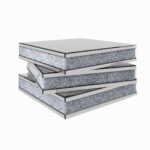 32″ Rubik’s Bling Silver Mirror and Faux Crystals Coffee Table