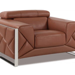 Mod Charcoal Gray Leather and Chrome Deco Accent Chair