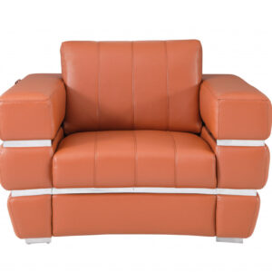 Terra Cotta Faux Leather Swivel Accent Chair