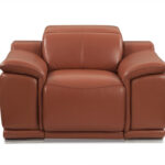 Mod Camel Brown Italian Leather Recliner Chair