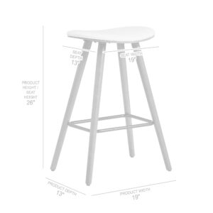 26" Contempo Black Faux Leather and Stainless Backless Bar Stool