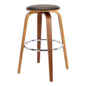 Set of Two Black and Chrome Scoop Counter Stools