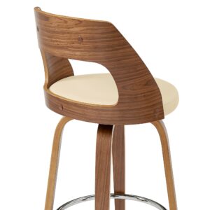 30" Mod Slate Grey Faux Leather Silver Finish Swivel Bar Stool