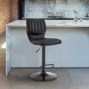 Set of Two Leaf Black Counter Stools