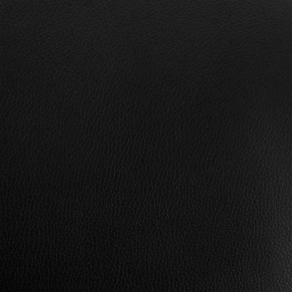 26″ Elegant Black Faux Leather and Black Metal Armless Swivel Counter Stool