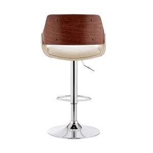 Red Faux Leather Swivel Adjustable Bar Stool