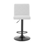 White Faux Leather Swivel Adjustable Bar Stool