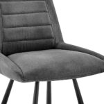 26″ Gray Microfiber and Black Metal Counter Stool