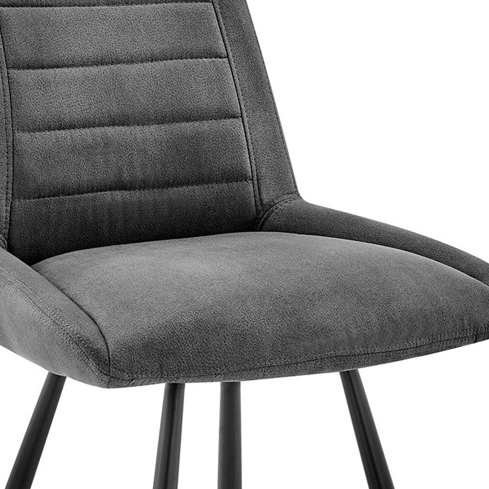 26" Gray Microfiber and Black Metal Counter Stool