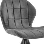 30″ Charcoal Gray and Black Microfiber Squared Channel Bar Stool