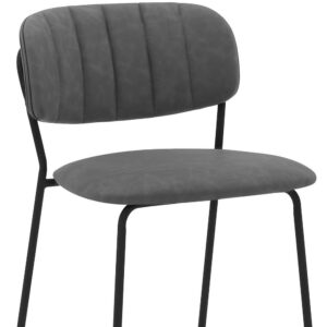 26" Mod Black Faux Leather Black Finish Swivel Bar Stool