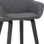 Gray Textured Faux Leather Modern Bar Stool