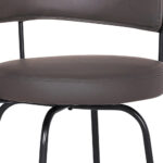 26″ Gray Faux Leather Modern Swivel Bar Stool