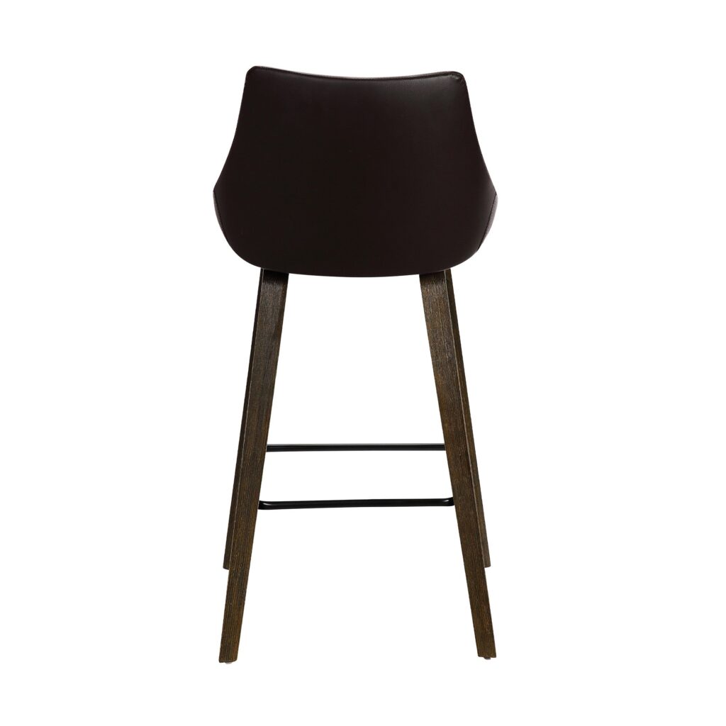 26″ Brown Tufted Velvet Upholstered Bar Stool