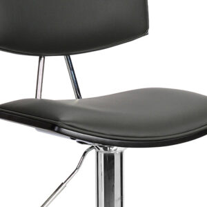 Cream Upholstered Chrome Base Adjustable Bar Stool
