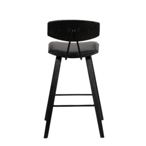 Set of Two Black and Chrome Scoop Counter Stools