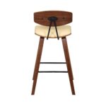 26″ Cream Faux Leather Mid Century Modern Bar Stool