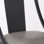 30″ Gray Faux Leather and Metal Square Seat Swivel Bar Stool