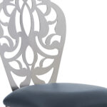 30″ Grey Faux Leather Scroll Brushed Stainless Steel Swivel Bar Stool