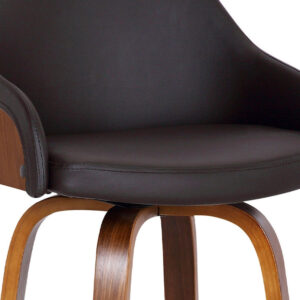 30" Chic Black Faux Leather with Black Finish Swivel Bar Stool