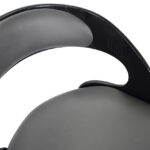 Gray Faux Leather Modern Black Wooden Bar Stool