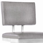 30″ Vintage Gray on Stainless Faux Leather Rectangular Swivel Armless Barstool