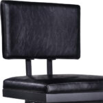 26″ Vintage Black on Black Faux Leather Rectangular Swivel Armless Bar Stool